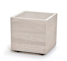 Горщик пластмасовий на роликах Madera Square ECO білий 29х29см.