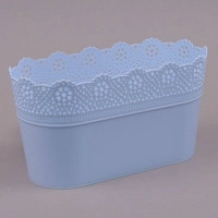 Горщик пластмасовий овальний Lace блакитний 28.5см.
