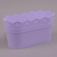 Горщик пластмасовий овальний Lace лавандовий 28.5см.