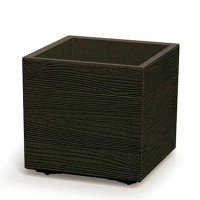 Горщик пластмасовий на роликах Madera Square ECO кава 38.5х38.5см.