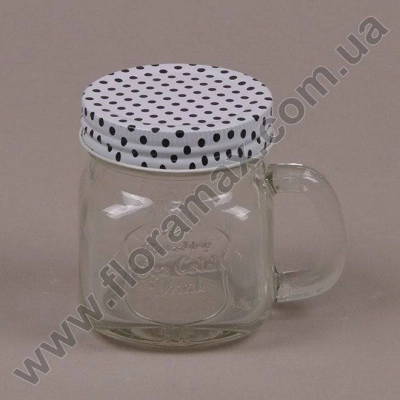 Чашка скляна з кришкою 0,23 л. 35053