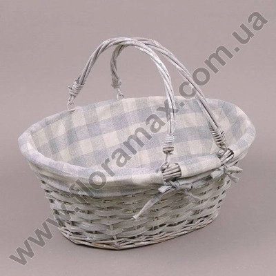 Корзина с двумя ручками серая 8602