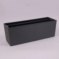 Горщик пластмасовий BEGONIA RATTAN з вкладом графітовий 56см.