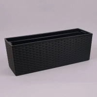 Горшок пластмассовый BEGONIA RATTAN с вкладом черный 56см.
