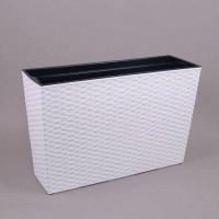 Горщик пластмасовий з вкладом WERBENA RATTAN білий 56см.