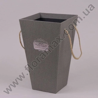 Коробка для цветов серая 40594
