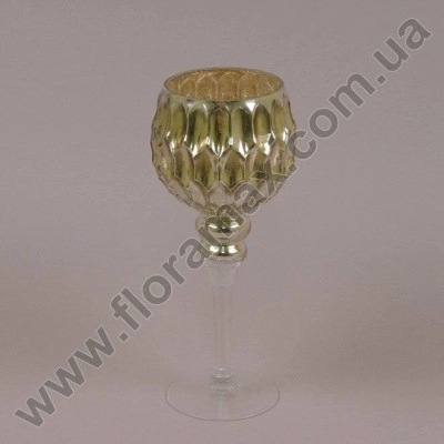 Підсвічник скляний шампань 30056